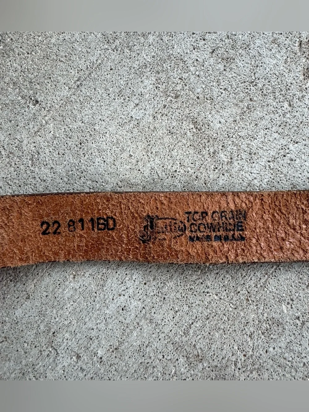 JUSTIN  Kids Brown Tooled Top Grain Leather Belt & Champion Buckle Size 20”